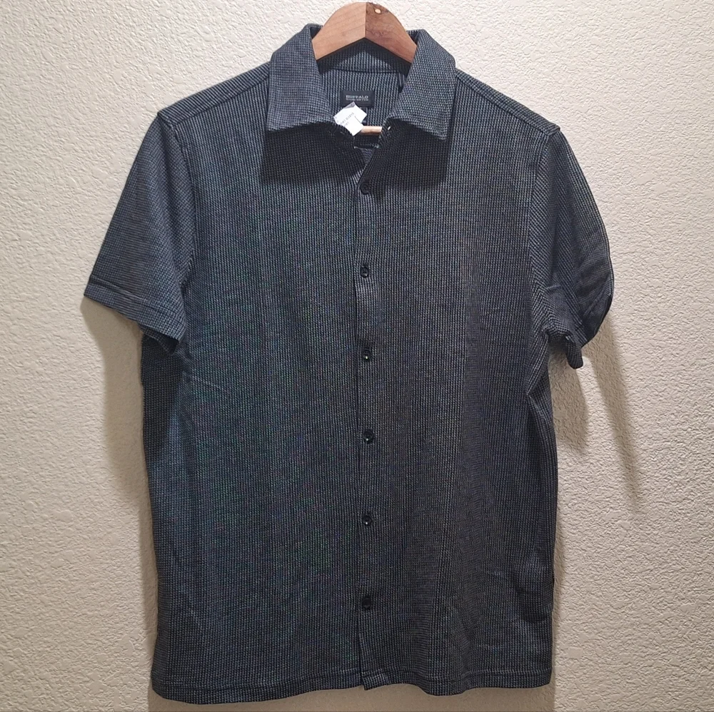 NWOT Buffalo David Bitton Men's Black and Gray Button Down Shirt - Picture 1 of 3